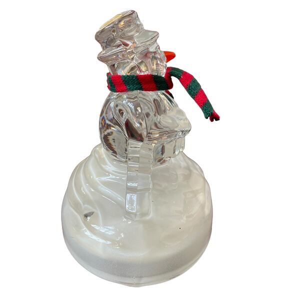 Cristal d'Arques Snowman Music Box Frosty Winter Christmas Holiday Decor France - Picture 5 of 15